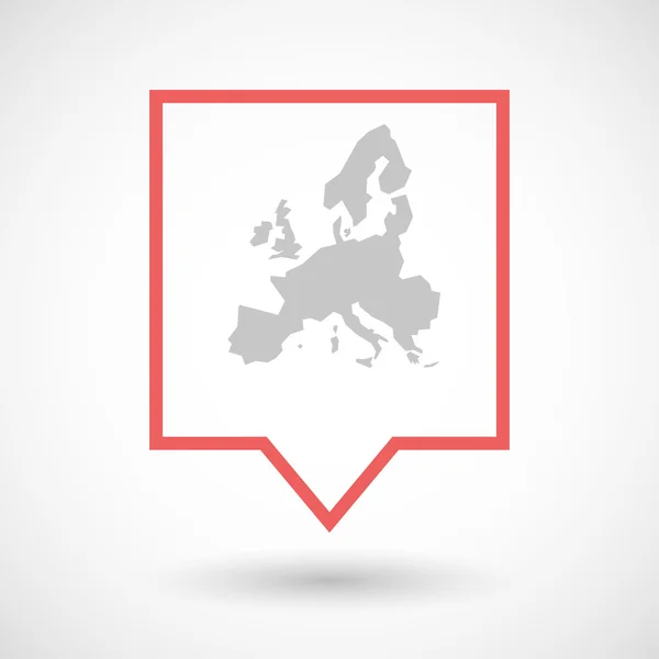 Isolierte Tooltip Line Art Icon mit einer Europakarte — Stockvektor