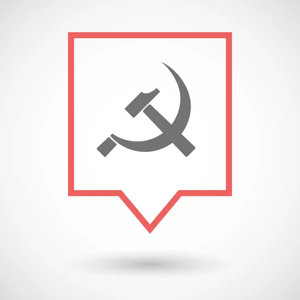 Geïsoleerde tooltip lijn kunst pictogram met het communistische symbool — Stockvector