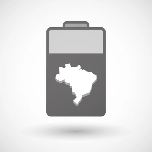 Geïsoleerde batterijpictogram met een kaart van Brazilië — Stockvector