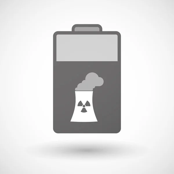 Icône de batterie isolée avec une centrale nucléaire — Image vectorielle
