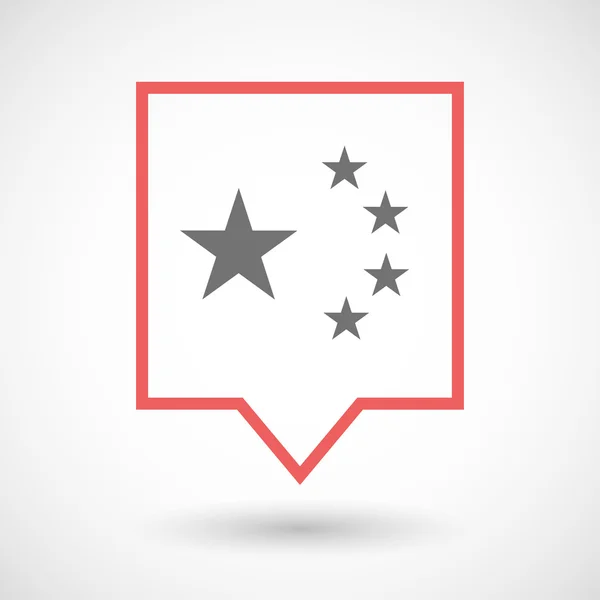 Isolé icône de l'art en ligne infobulle avec les cinq étoiles Chine drapeau s — Image vectorielle