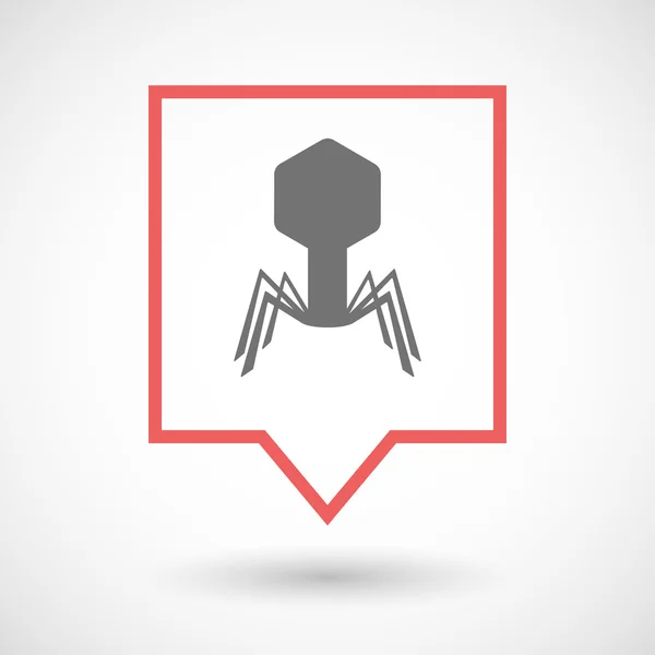 Isolerade tooltip art ikon med ett virus — Stock vektor