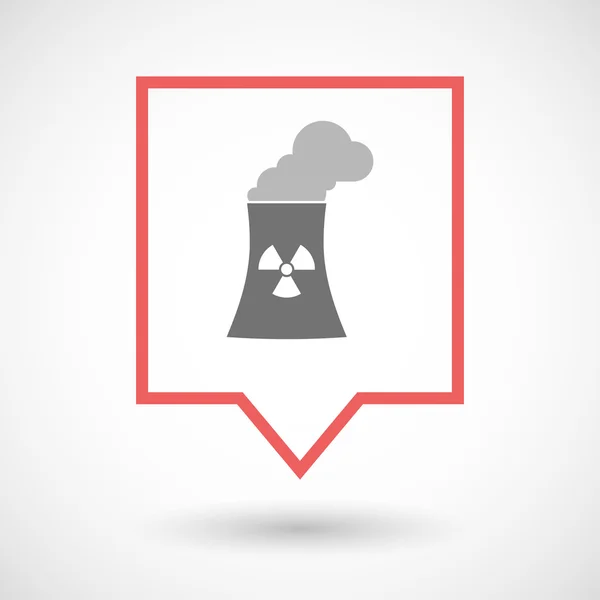 Isolerade tooltip art ikon med ett kärnkraftverk — Stock vektor
