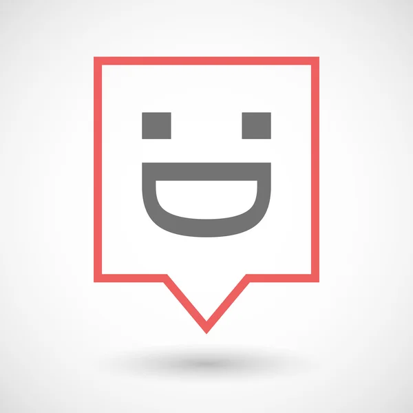 Icono de arte de línea de punta de herramienta aislada con una cara de texto risueño — Vector de stock