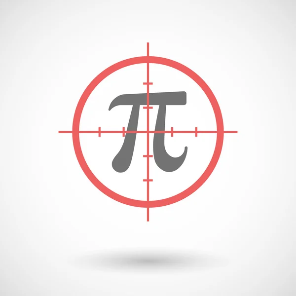 Εικονίδιο κόκκινο σταυρόνημα στόχευση αριθμός σύμβολο "πι" — Διανυσματικό Αρχείο