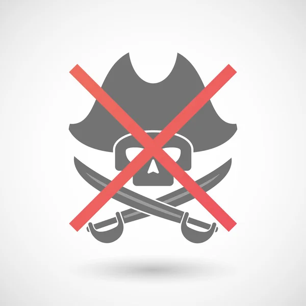 不允许与海盗骷髅图标 — 图库矢量图片