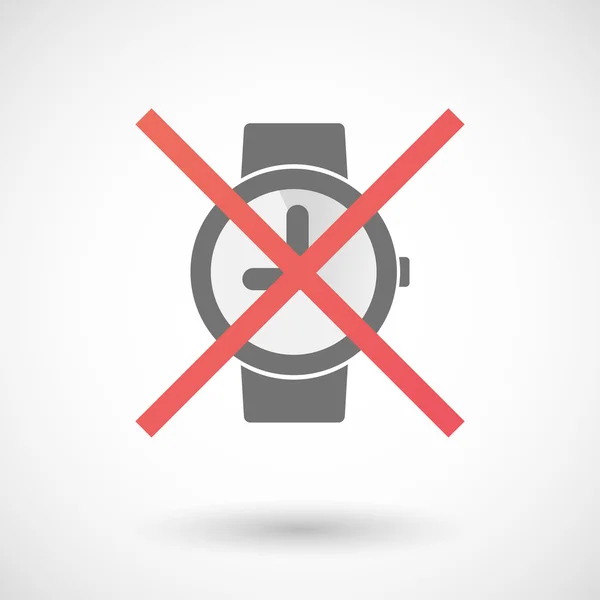 Není dovoleno ikonu s náramkové hodinky — Stockový vektor