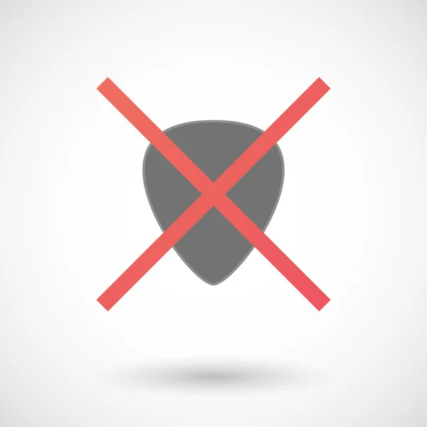 Not allowed icon with a plectrum — Stock Vector