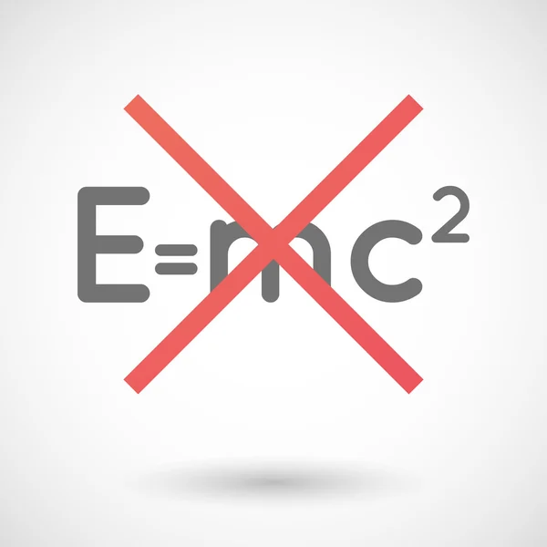 Not allowed icon with the Theory of Relativity formula — Stock Vector