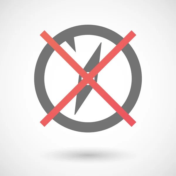 Not allowed icon with a compass — Stock Vector