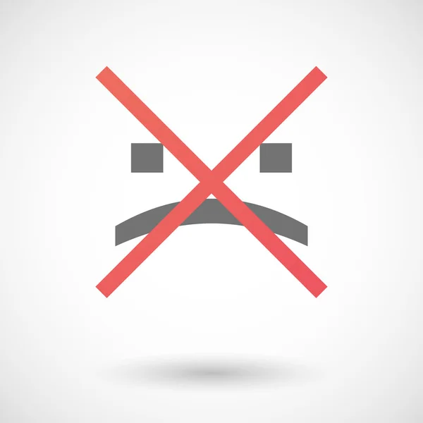 Not allowed icon with a sad text face — Stock Vector