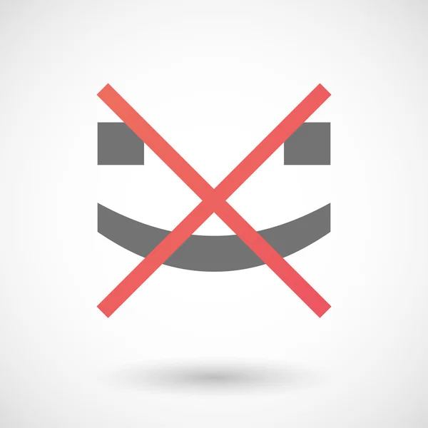 Icône interdite avec un visage de texte sourire — Image vectorielle