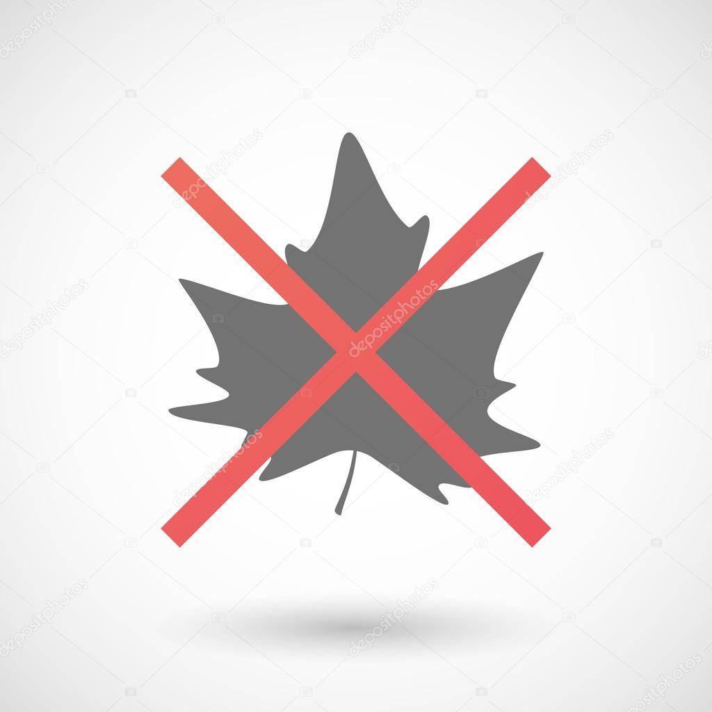 Not allowed icon with an autumn leaf tree