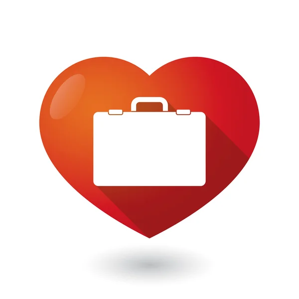 Ізольоване червоне серце з портфелем — стоковий вектор