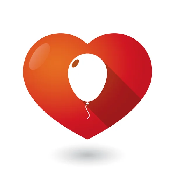 Coeur rouge isolé avec ballon — Image vectorielle
