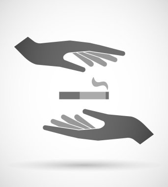 Korumak veya bir sigara veren iki el