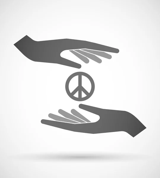 2 つの手の保護や平和のサインを与えること — ストックベクタ