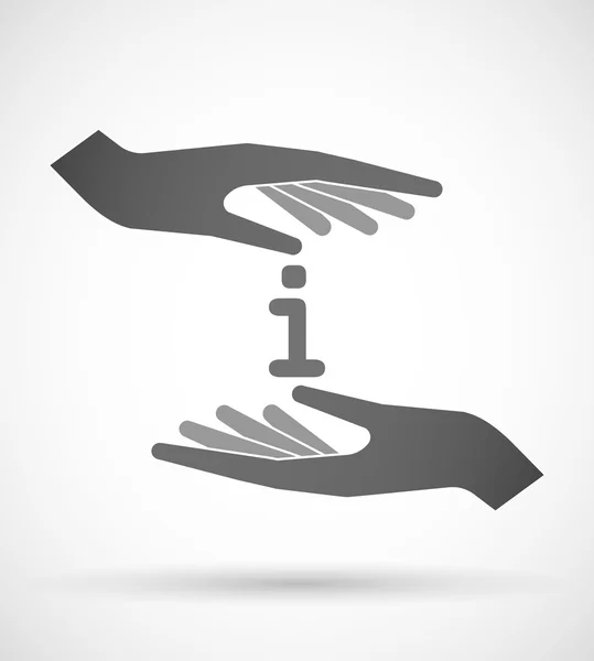 Две руки защищая или давая знак информации — стоковый вектор