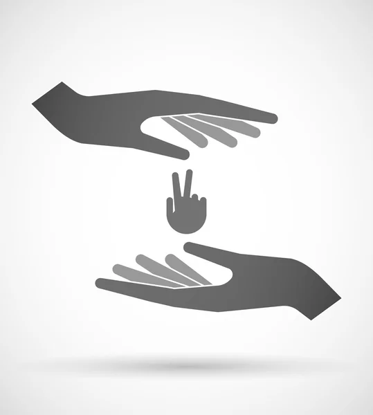 Två händer skydda eller ge en seger hand — Stock vektor
