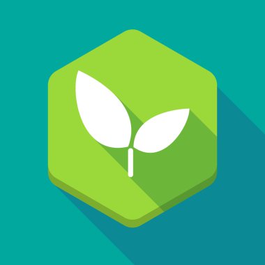 Uzun bir bitki ile gölge altıgen simgesi