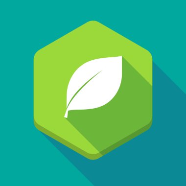 Bir yaprak uzun gölge altıgen simgesi