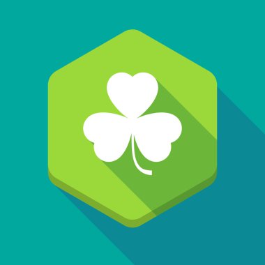 Uzun bir yonca ile gölge altıgen simgesi