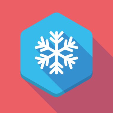 Uzun bir kar tanesi ile gölge altıgen simgesi