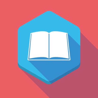 Uzun bir kitap ile gölge altıgen simgesi