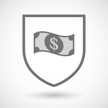 Bir dolarlık banknot ile hat sanat kalkan simgesi