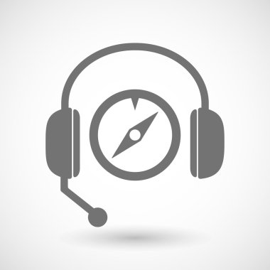 Yardım kulaklık simgesi bir pusula ile