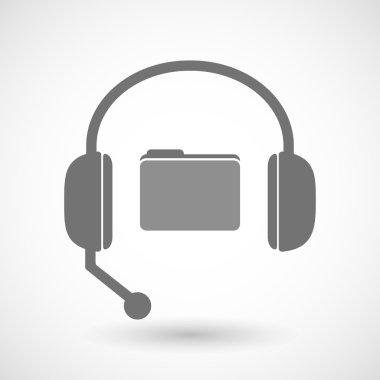 Yardım kulaklık bir klasör simgesiyle 