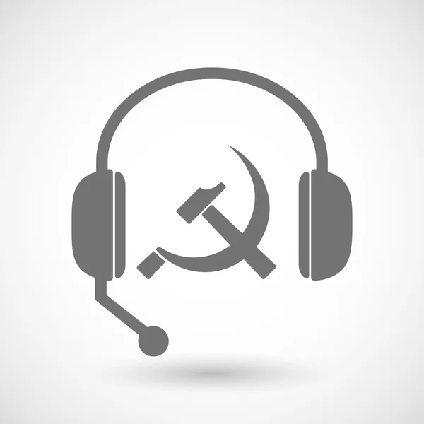 与共产象征援助耳机图标 — 图库矢量图片