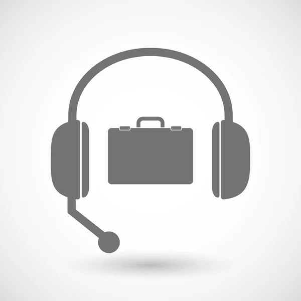 Βοήθεια ακουστικά εικονίδιο με ένα breiefcase — Διανυσματικό Αρχείο