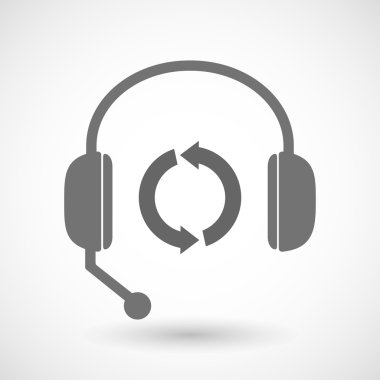 Uzaktan Yardım'ı kulaklık bir yuvarlak geri dönüşüm işareti simgesiyle