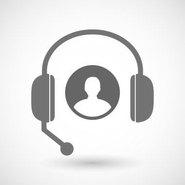 Uzaktan Yardım'ı kulaklık simgesi bir erkek avatar ile