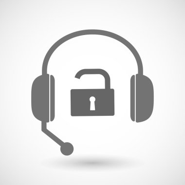 Uzaktan Yardım'ı kulaklık simgesi ile bir açık kilit yastık