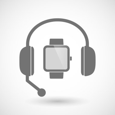 Uzaktan Yardım'ı kulaklık simge akıllı saat takan