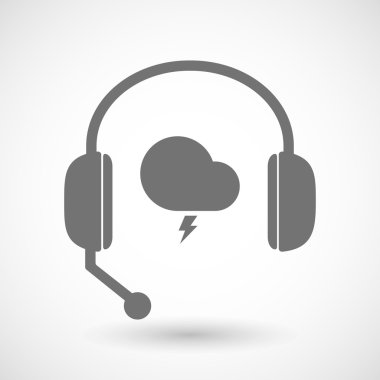 Uzaktan Yardım'ı kulaklık simgesi ile fırtınalı bir bulut