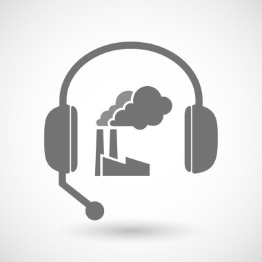 Uzaktan Yardım'ı kulaklık simgesi ile bir fabrika