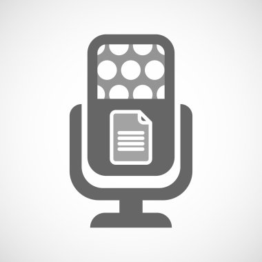 Bir belge ile izole mikrofon simgesi