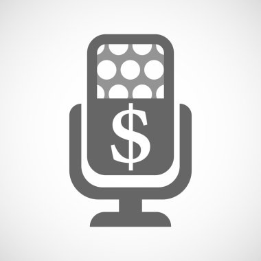 Dolar işareti ile izole mikrofon simgesi 