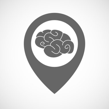 İzole harita işareti bir beyin ile
