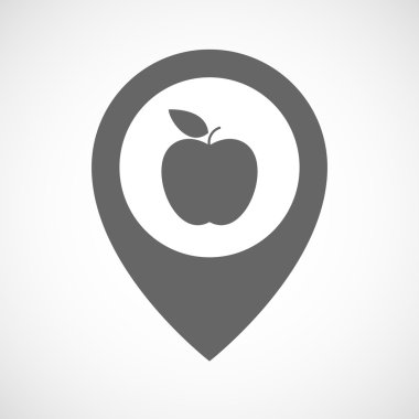 Bir elma ile izole harita işareti