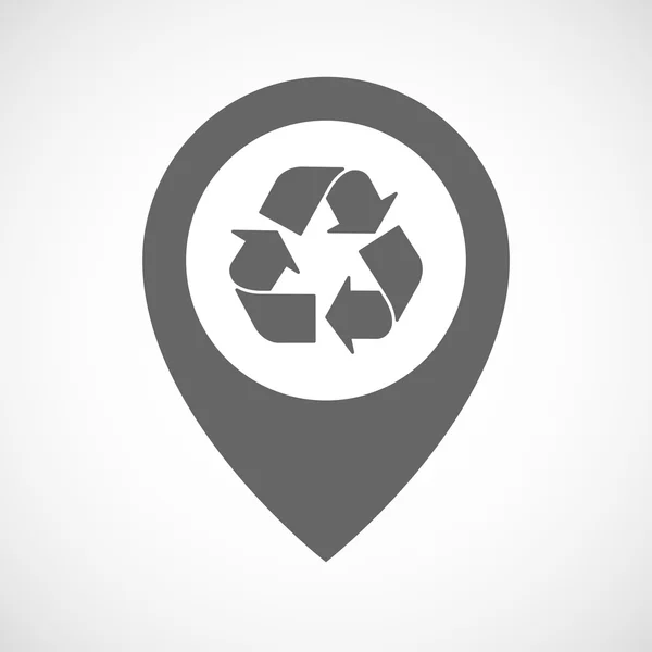Marqueur de carte isolé avec panneau de recyclage — Image vectorielle