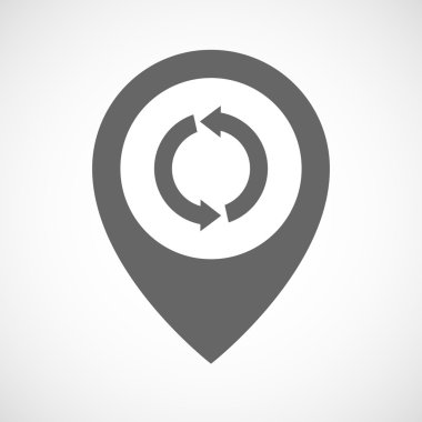 Yuvarlak geri dönüşüm işareti ile izole harita işareti