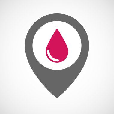 Bir kan damlası ile izole harita işareti