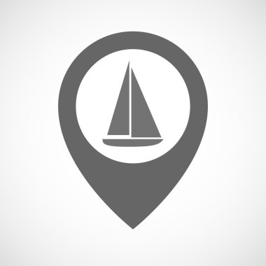 Bir gemi ile izole harita işareti