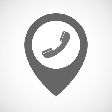 İzole harita işareti ile bir telefon