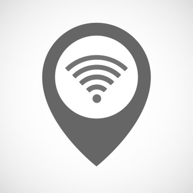 Bir radyo sinyali işareti ile izole harita işareti