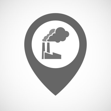 Bir fabrika ile izole harita işareti